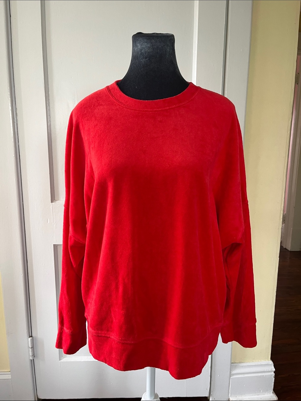 aerie Red Velvet Pullover Crewneck